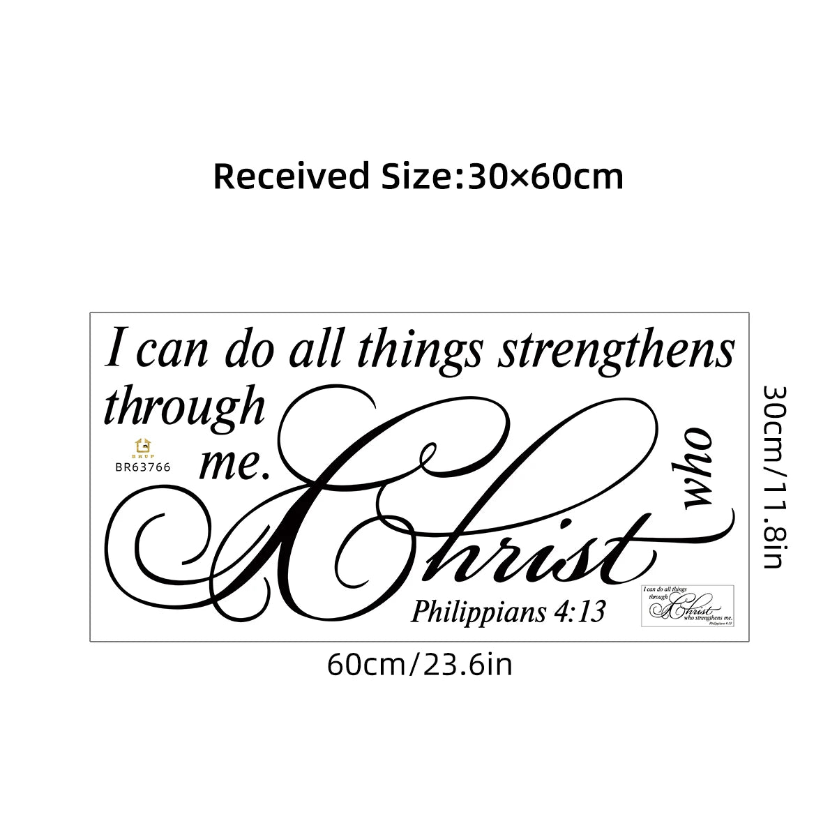 Christianity Text“I Can Do All Things Through Christ ..”Art Wall Stickers for Bedroom Living Room Decoration Wall Decals