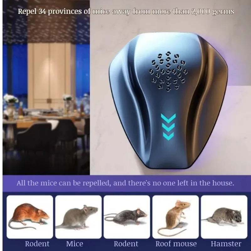 High Power Ultrasonic Rat Mosquito Repeller Indoor Portable Plug In Safe Home Office Low Noise Long Range Effective Repelling