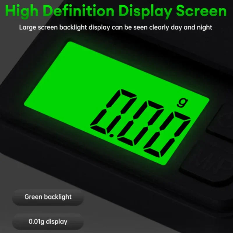Precision Pocket Scale 1000g 0.1g Digital Gram Scale Backlit LCD Portable Jewelry Food Grain oz Tare Function Travel Use