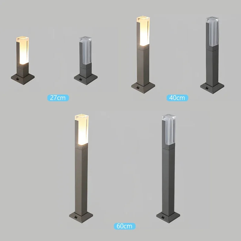 Waterproof LED Garden Lawn Lamp Modern Aluminum Pillar Light for Outdoor Courtyard Villa Landscape Bollard Lighting New Style