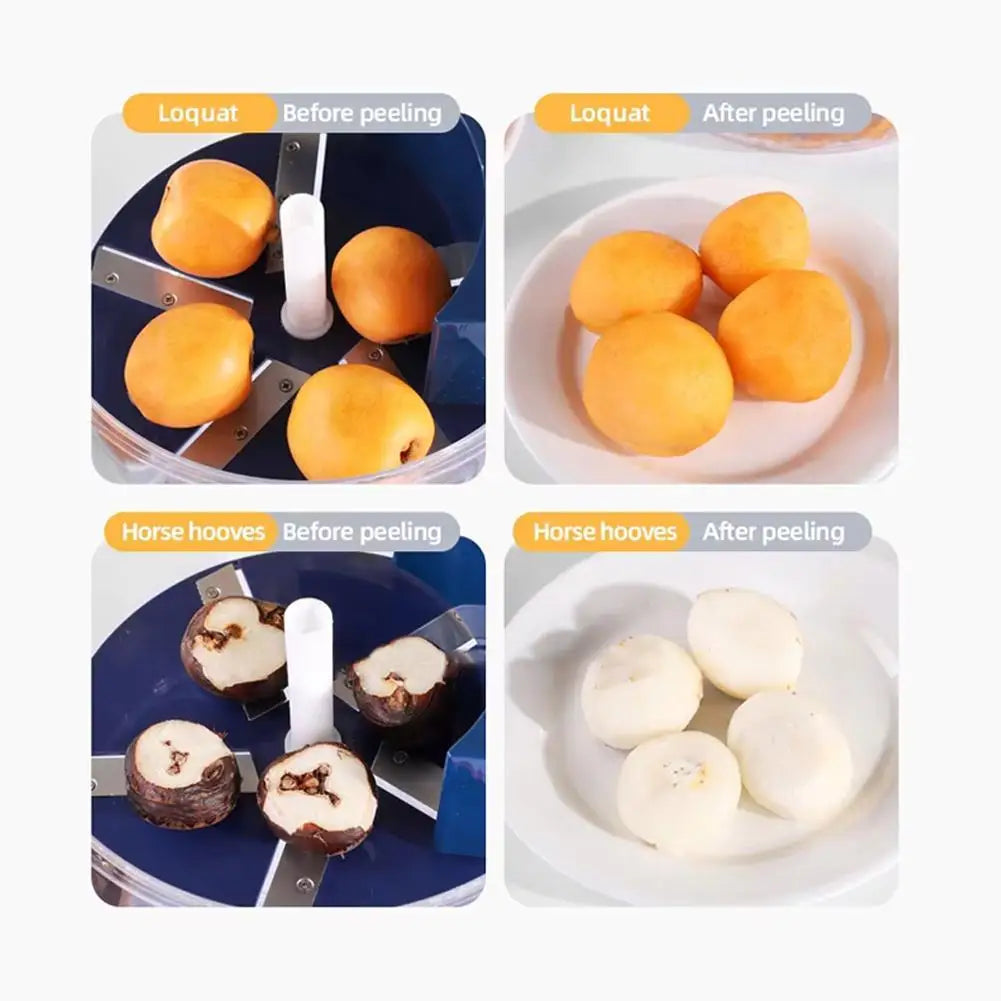 Fruit And Vegetable Peeling Machine Upgraded New Electric Automatic Garlic Peeler Machine, Rechargeable Home Peeler