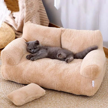 Luxury Plush Cat Sofa Bed for Cats Small Dogs