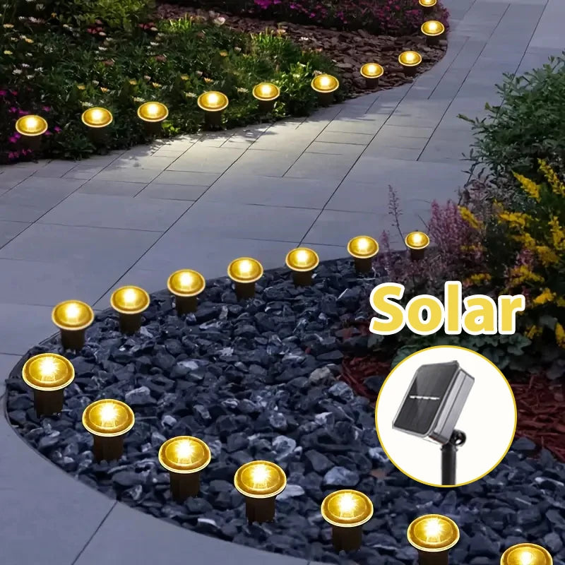 LED Solar Lights 8 Modes Outdoor Solar Garden Lights Waterproof Lawn Pilot Lamps for Trails Camping Yards Decorative Lighting