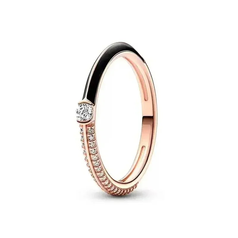 Disney Classic Shiny Princess Crown Ring Red Bow Heart-Shaped Ring Suitable For Wedding Party Female Original Jewelry DIY Gift