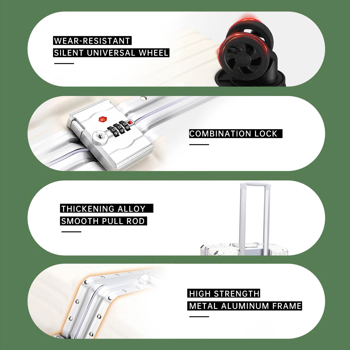 20 Inch Hardshell Carry-On Luggage with Aluminum Frame Lock