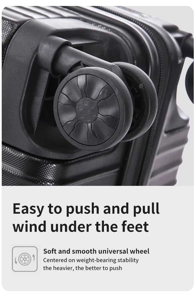 Aluminum Alloy Carry-On Luggage with Cup Holder Spinner Case