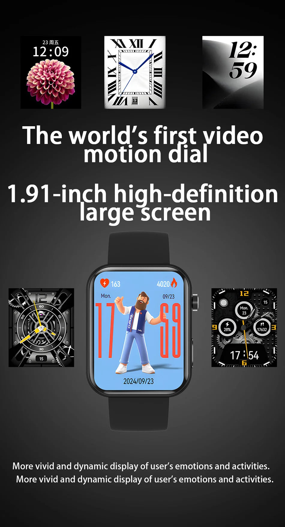 Camera Smart Watch with Video, BT Call & Health