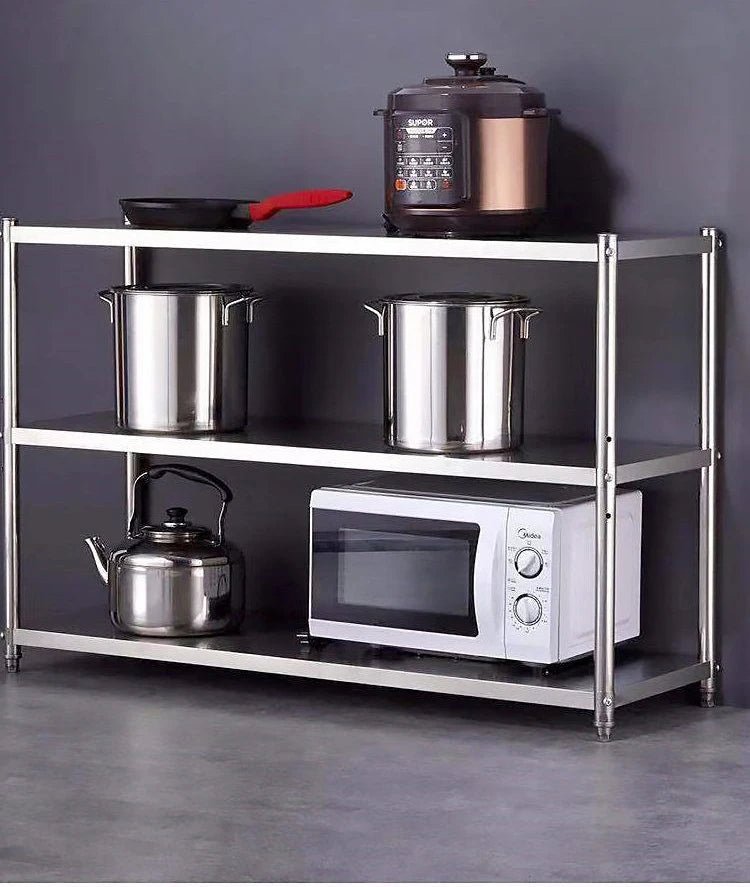Stainless Steel Shelf, Kitchen Storage Rack, 3-Tier Shelving Units and Storage, Standing Shelving Work Table for Kitchen Garage