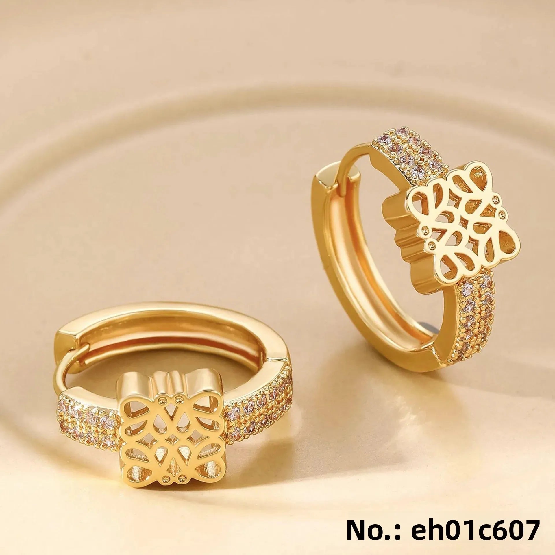Fashionable Exaggerated Full Diamond Earrings Unique Design Sensation High-End Feel Small Audience Design New 2025 Model
