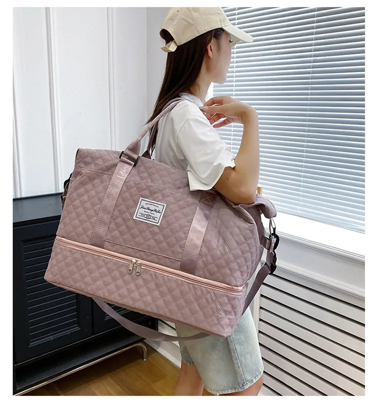 Lightweight Luggage Bag, Large Capacity Travel Duffle Bag Gym Tote Bags, Shoulder Weekender Overnight Bag