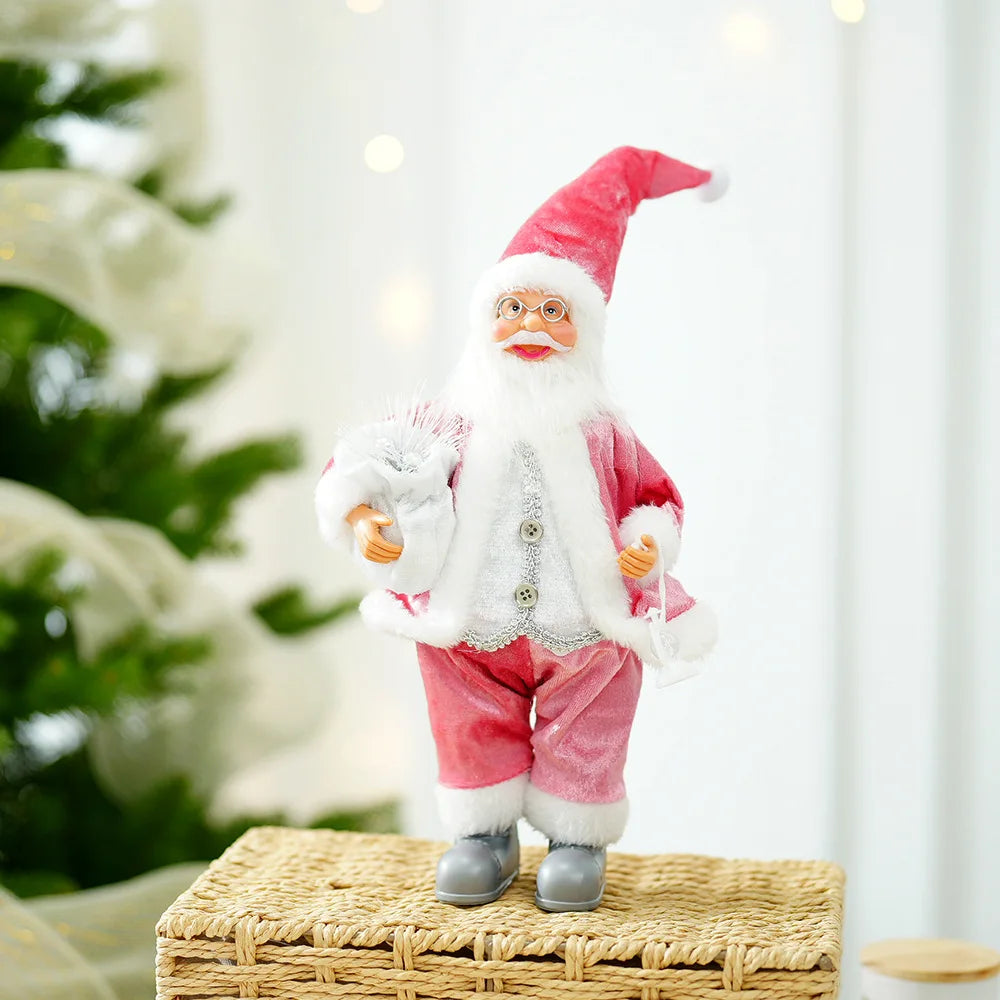 30cm Cute Santa Claus Doll Standing Santa Claus Statue 2025 Xmas Tree Ornament Christmas Decor Home Navidad Gift New Year 2026