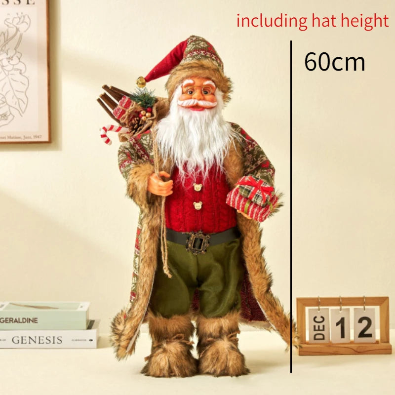 60CM Large Santa Claus Dolls Ornaments Standing Santa Figurine Doll Christmas Home Decoration Kids Gift navidad home decor