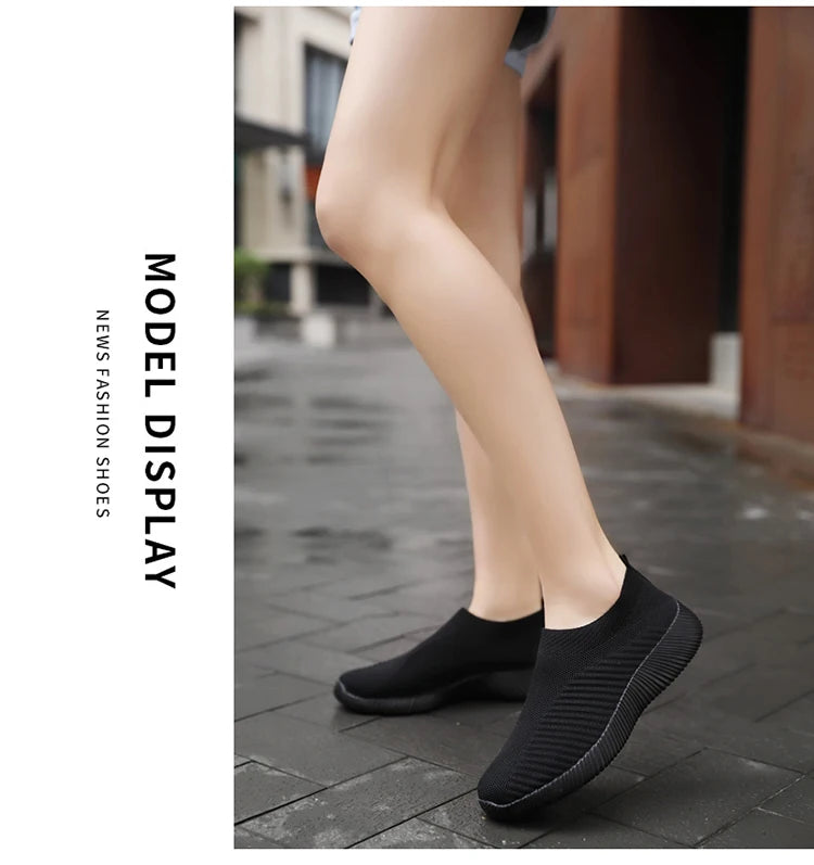 Women’s Slip-On Vulcanized Sneakers Lightweight Flats