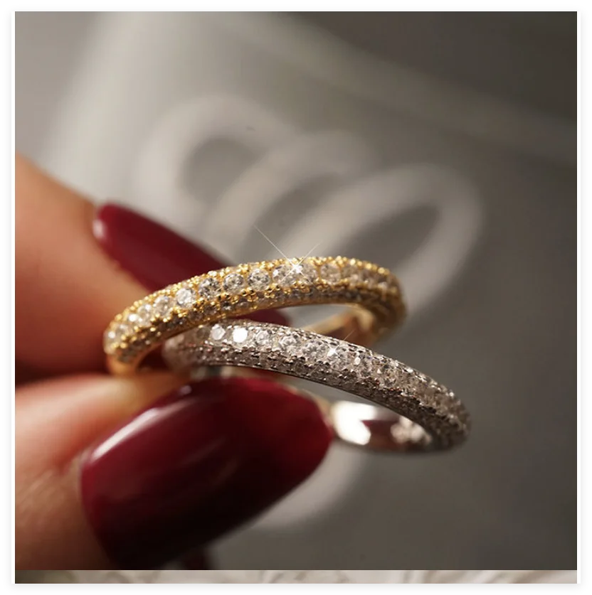 Fancy Cross Twist Twine Women Ring Gold Color with Micro Crystal Zircon Stone Delicate Wedding Rings Lady Fashion Jewelry