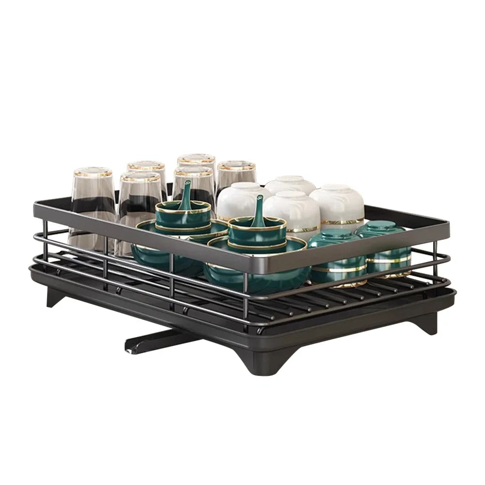 2025 Dish Drying Rack Kitchen Adjustable  Steel 2 Tier Plates Organizer Dish Bowl Drainer Storage Rack Kitchen Utensils