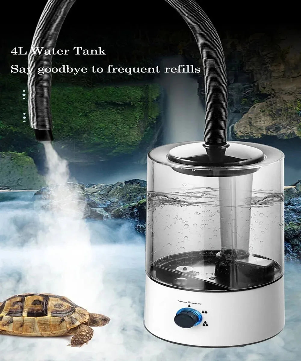 Reptile Fogger Humidifier Auto Shutdown Anti Dry Large Capacity for Turtle Chameleon Gecko Snake Terrarium Misting Machine