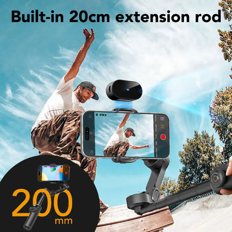 Smart X2 3-Axis AI Gimbal Stabilizer with Extension Rod