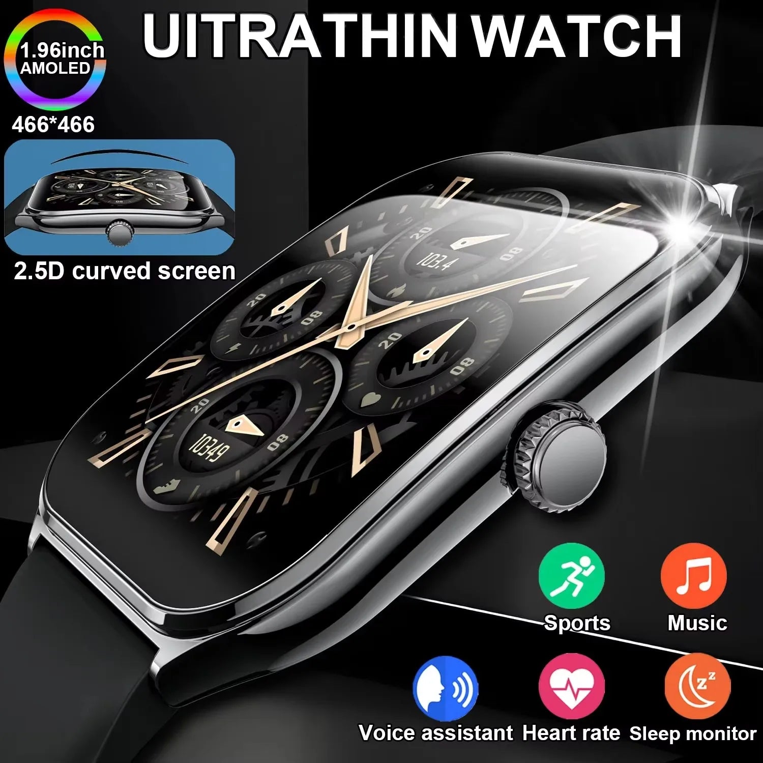 AMOLED GPS Smartwatch with BT Call & Heart Rate