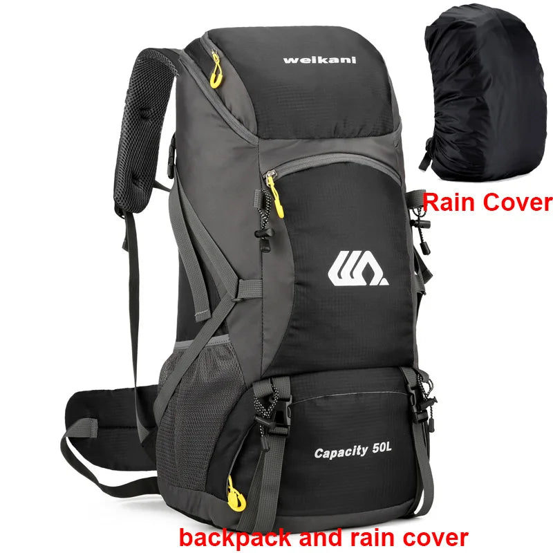50L Waterproof Hiking Backpack with Shoe Pocket