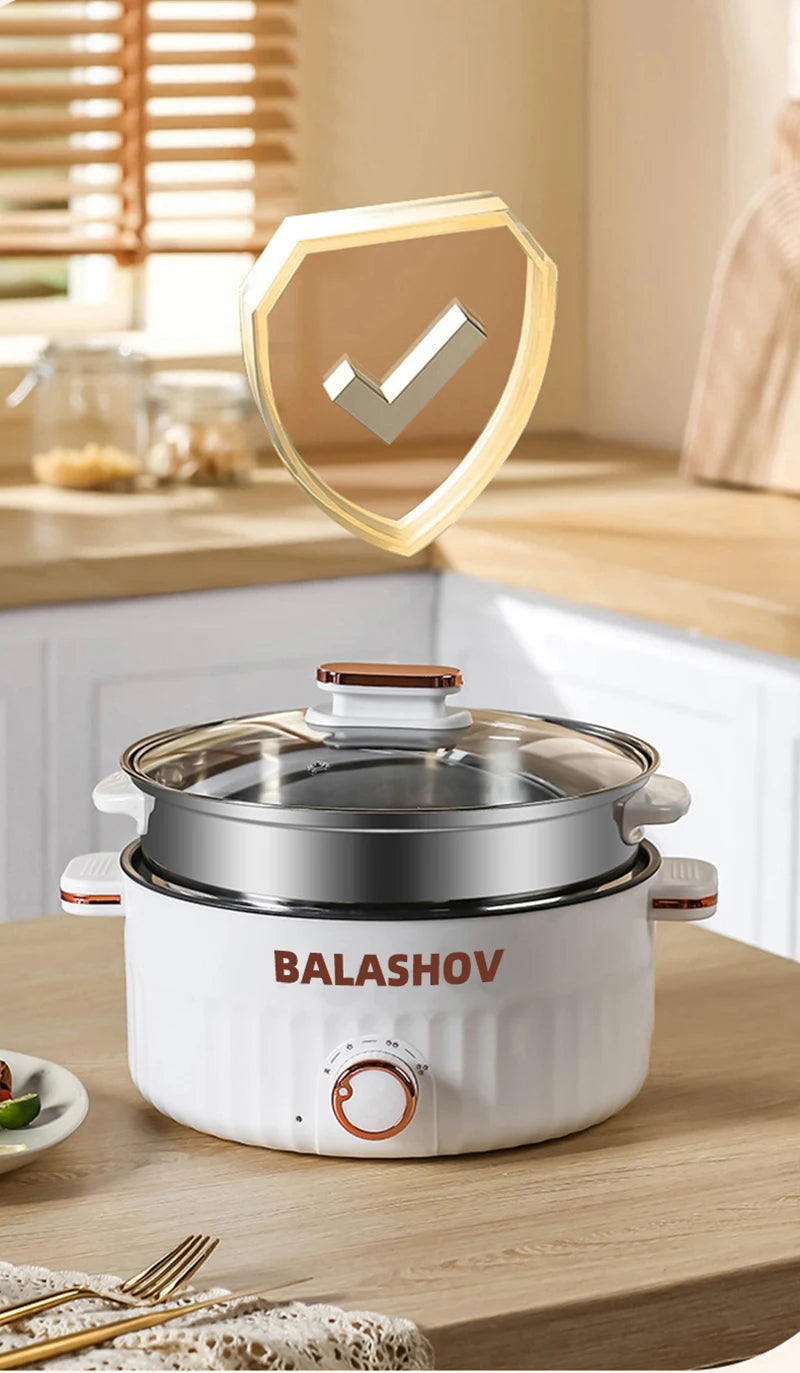 Electric Cooker Dormitory Multi Cooker Household for Hot Pot Cooking and Frying and Double Layer Soup Heater Pot Fry EU /US Plug