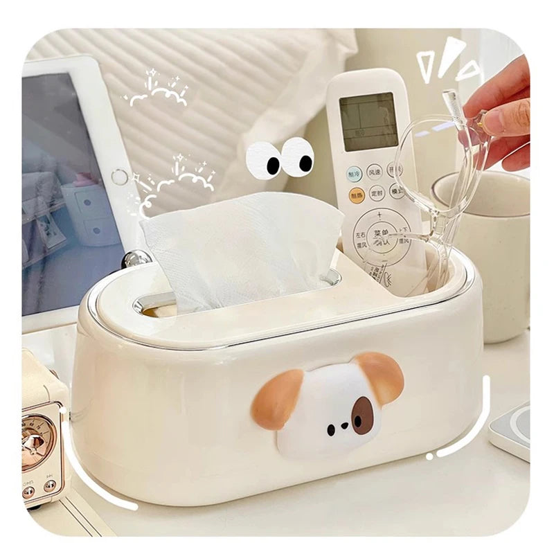 Kawaii Napkin Holder For Table Kitchen Tissue Box Luxury Tissue Case Organizer Box Home Decor Makeup Brush Storage Container