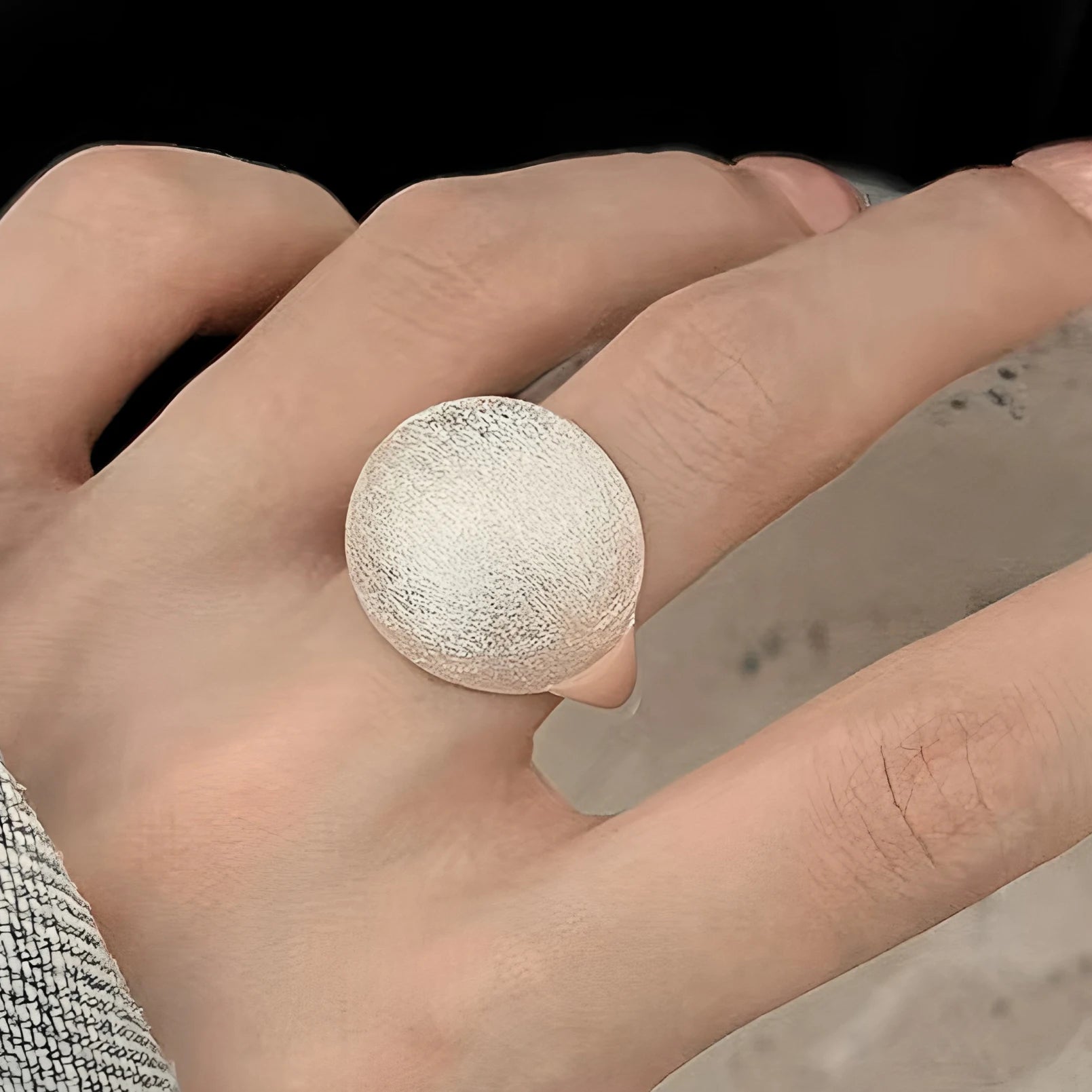 PANJBJ 925 Sterling Silver Geometry Crystal Ring For Women Ellipse Exaggerated Punk Water Drop Open Jewelry Gift Dropshipping