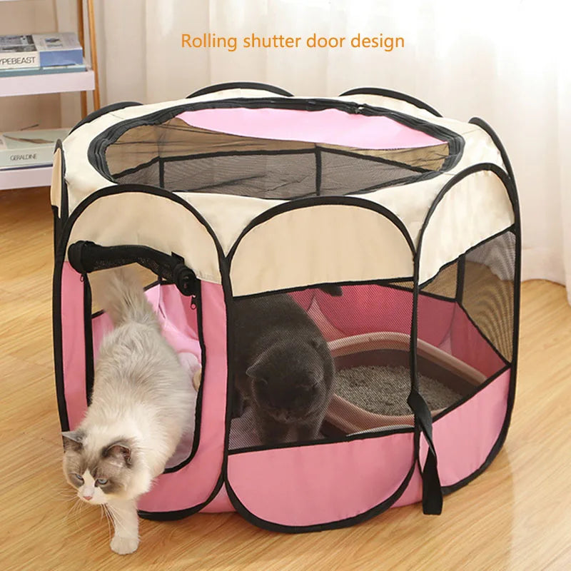 Foldable Pet Playpen Tent for Cats & Dogs