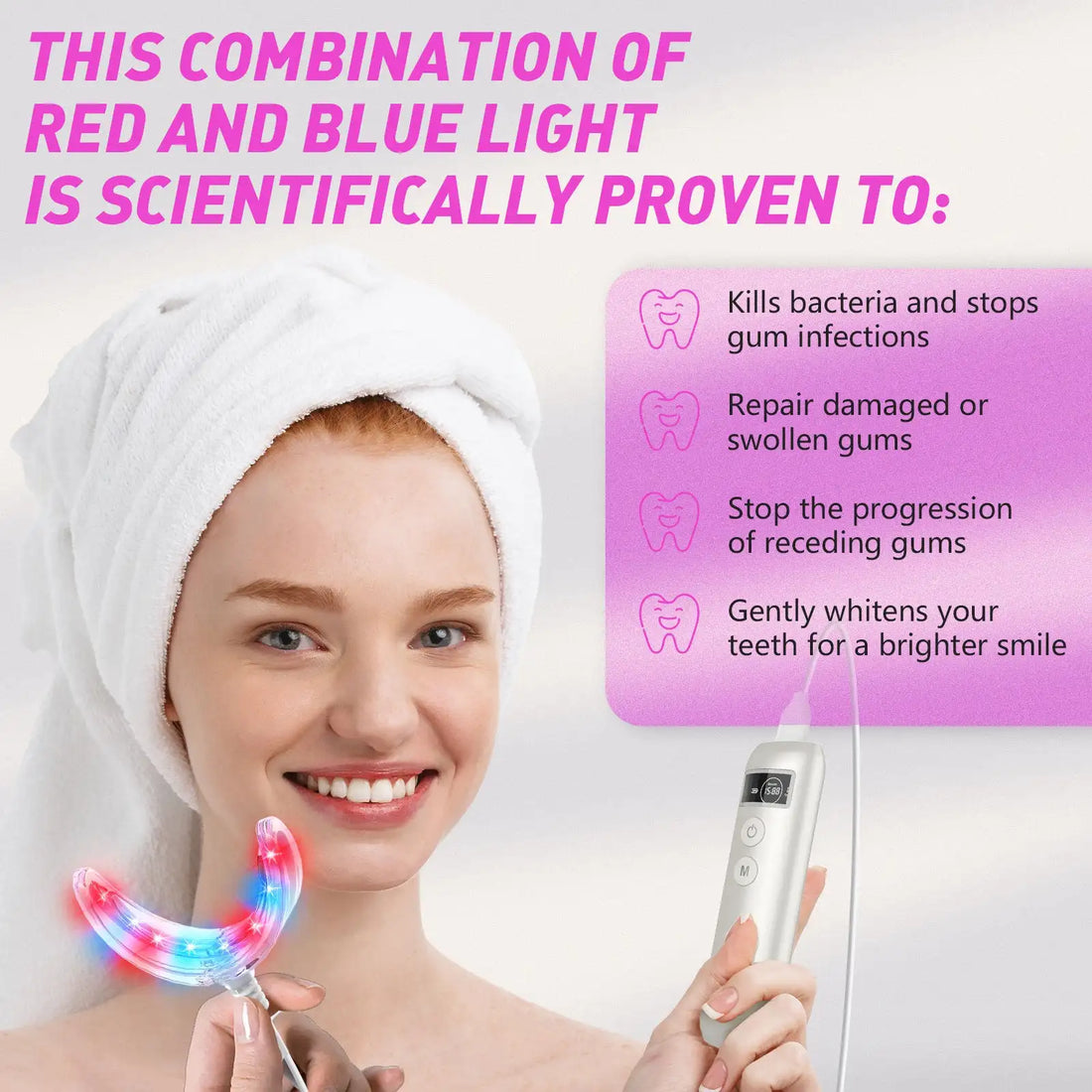 LED Teeth Whitening Lamp – Blue & Red Light Oral Care