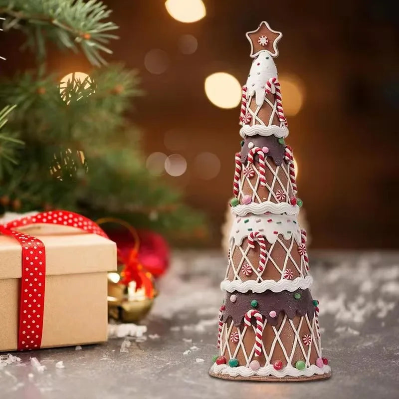 Mini Christmas Tree Decorative Miniature Christmas Tree Candy Cake Shaped Artificial Christmas Tree For Home Tabletop Decor