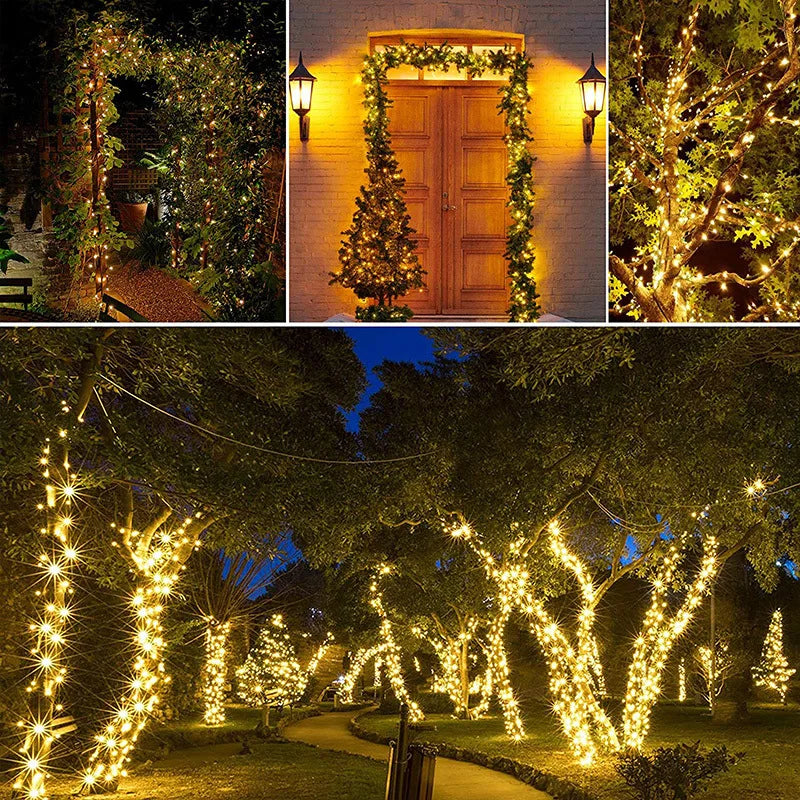 Solar String Fairy Light LED Waterproof Outdoor 5M/12M/22M Garland Street Lamp Festoon Christmas Party For Garden Decor