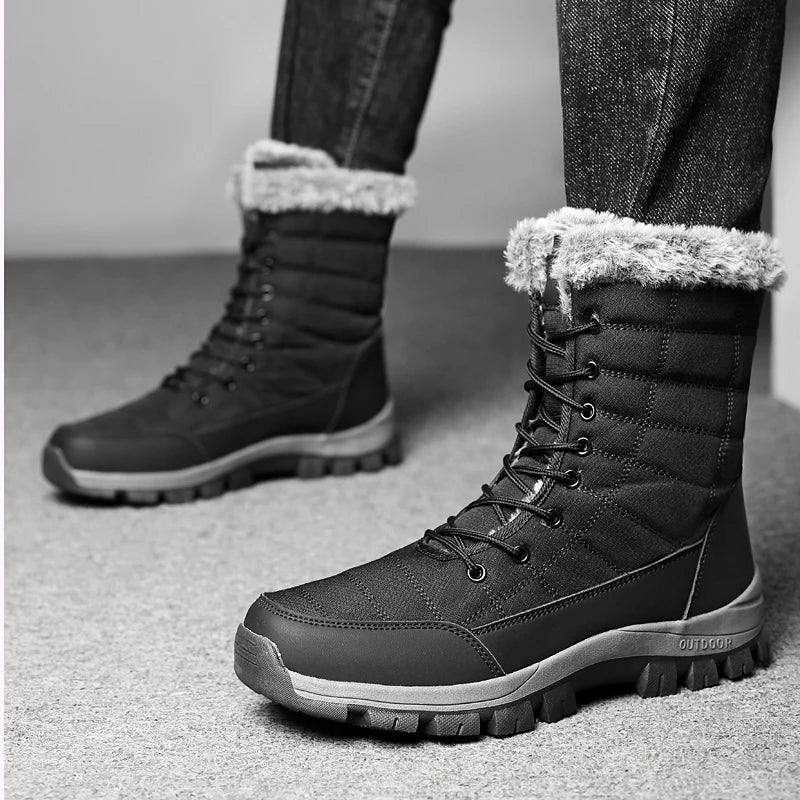 Men’s Winter Snow Boots – Waterproof Anti-Slip Outdoor Shoes