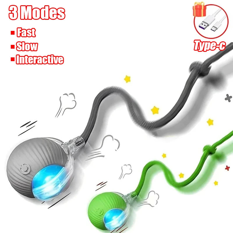 Smart Interactive Cat Ball Toy with Faux Tail