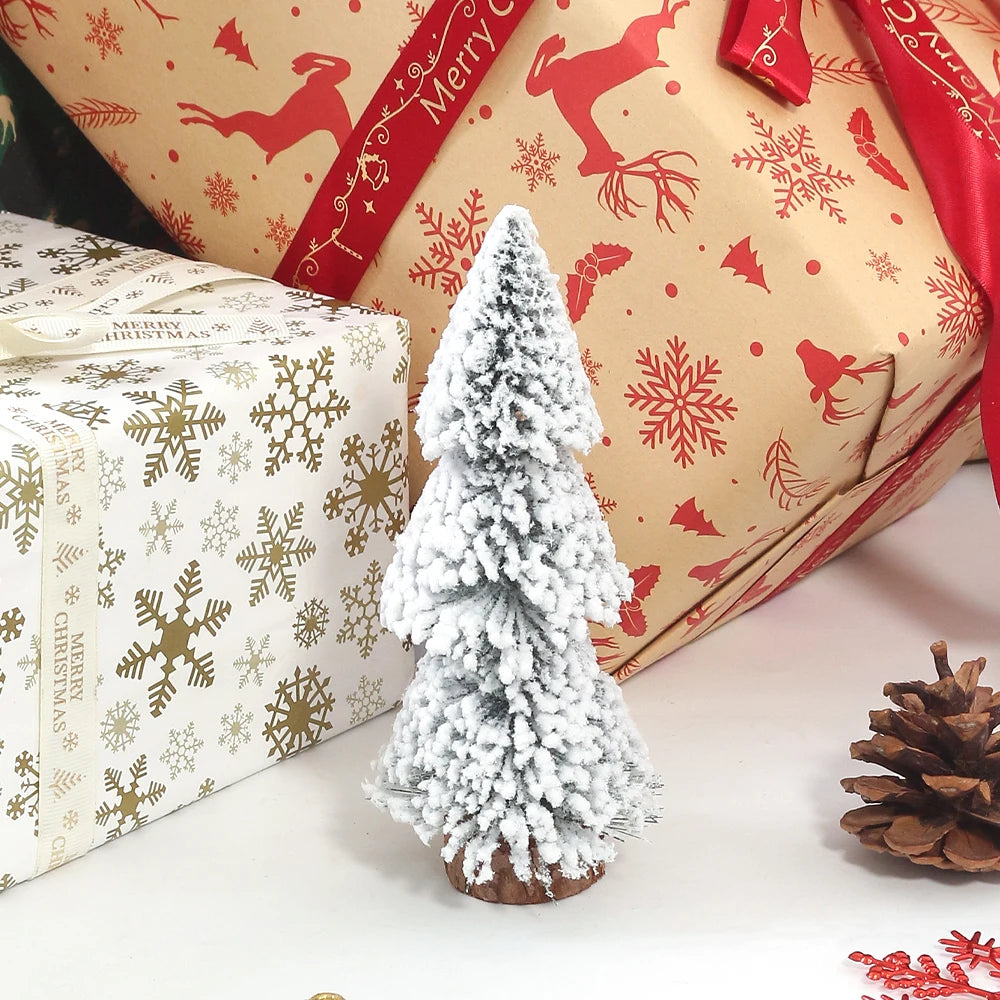 Christmas Artificial Flocking Snow Pine Tree Furniture Living Room Decoration Outdoor Party Decor New Year Snow Pine Pendant