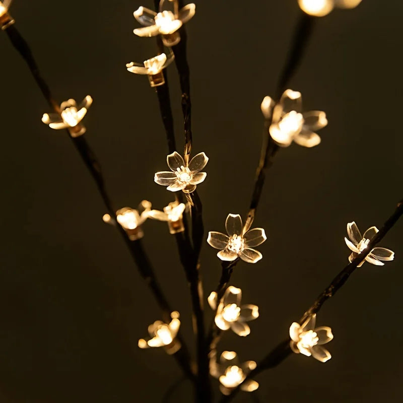 Cherry Blossom Tree Light Warm White LED Landscape Decoration for Home Garden Wedding Christmas Festival Party (Without battery)