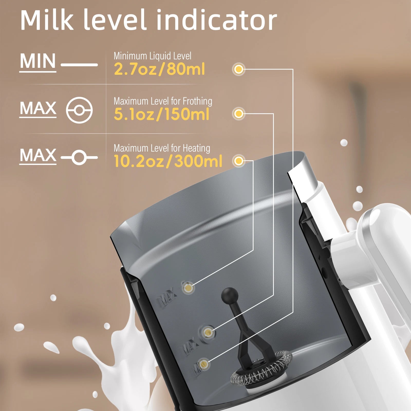 BioloMix,4 in 1 Automatic Hot and Cold Milk Frother Warmer for Latte, Foam Maker, Hot Chocolates, Cappuccino