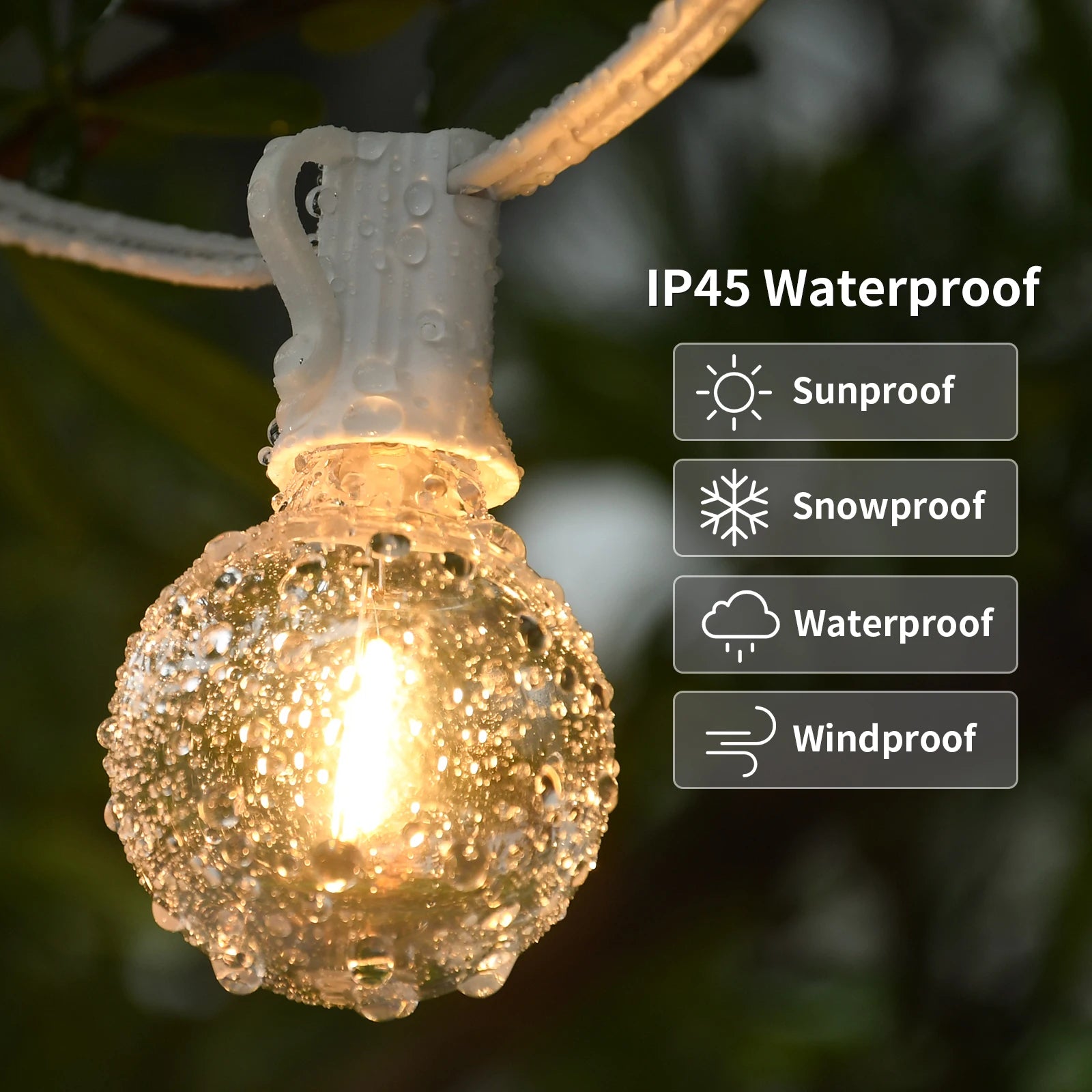 LED String Light 30M 15M Fairy String Light Festoon Patio Garden Lights Christmas Lights Gift White Cable Decoration Lights