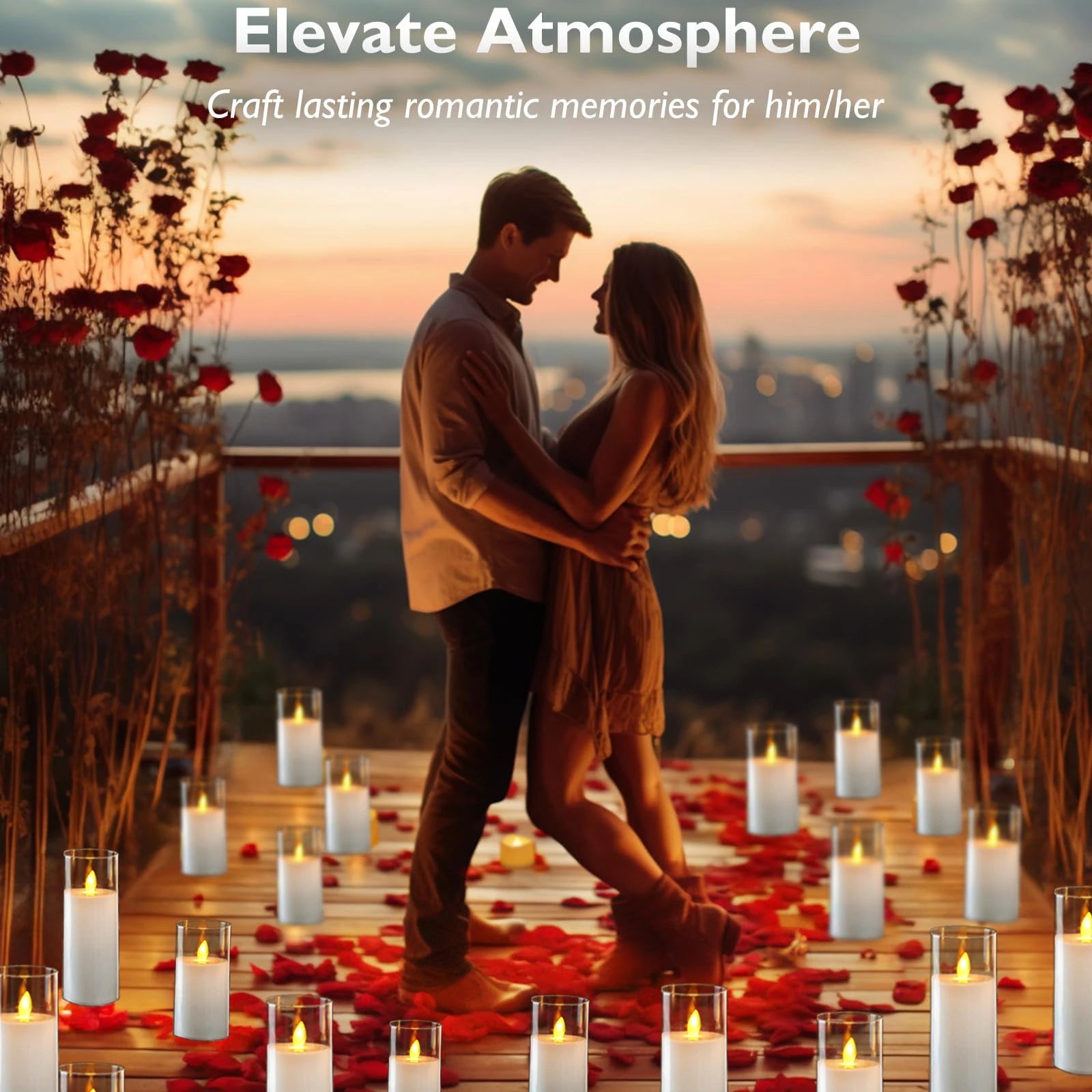 10-180PCS Wedding Led Candles Artificial Candles Led Flickering Flameless Candles with Batteries Operated Home Decor Acrylic Cup