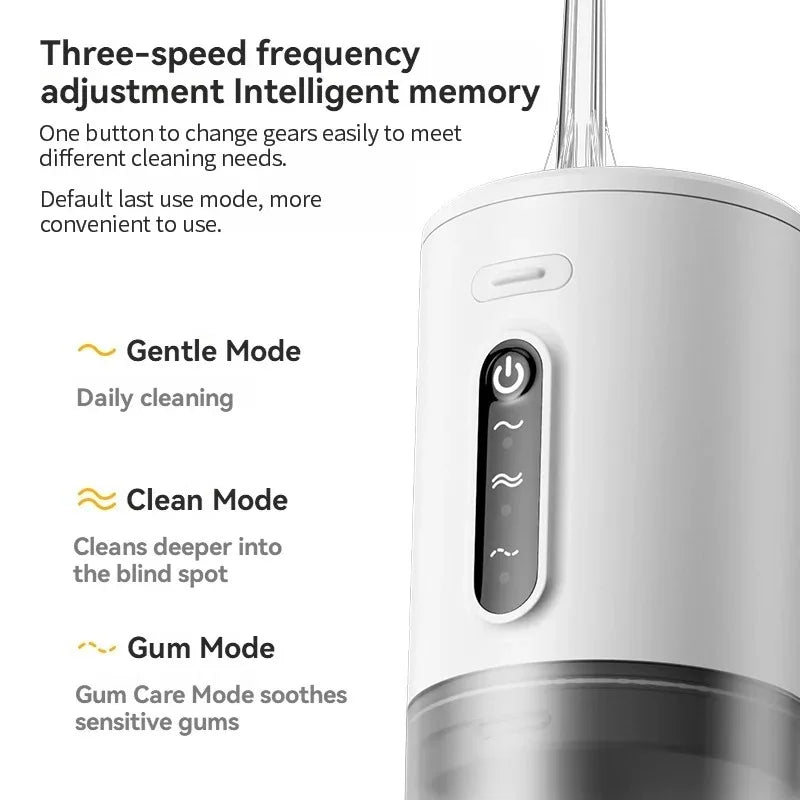 Portable Electric Oral Irrigator Water Flosser 3 Modes Waterproof Dental Cleaner for Teeth Personalized Oral Care