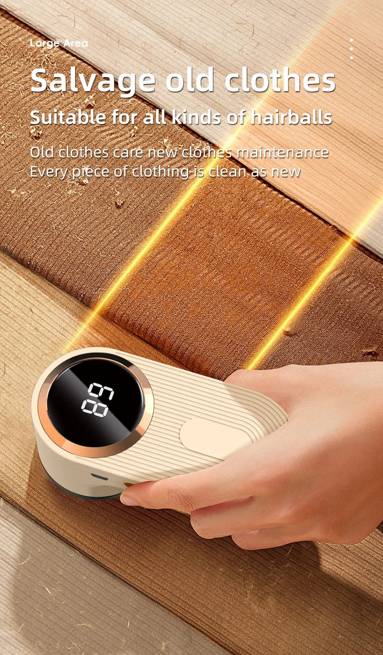 Portable Fabric Shaver LED Screen Electric Lint Remover for Clothes Sweater Fur Pill Shaver USB Rechargeable Handheld