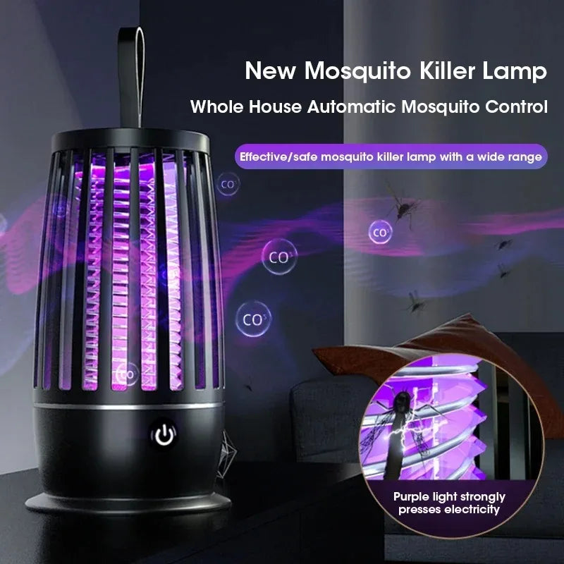 2 in 1 Rechargeable Mosquito Killer Lamp - Mute Anti-Mosquito with Timing Control USB Charging 360° trappin