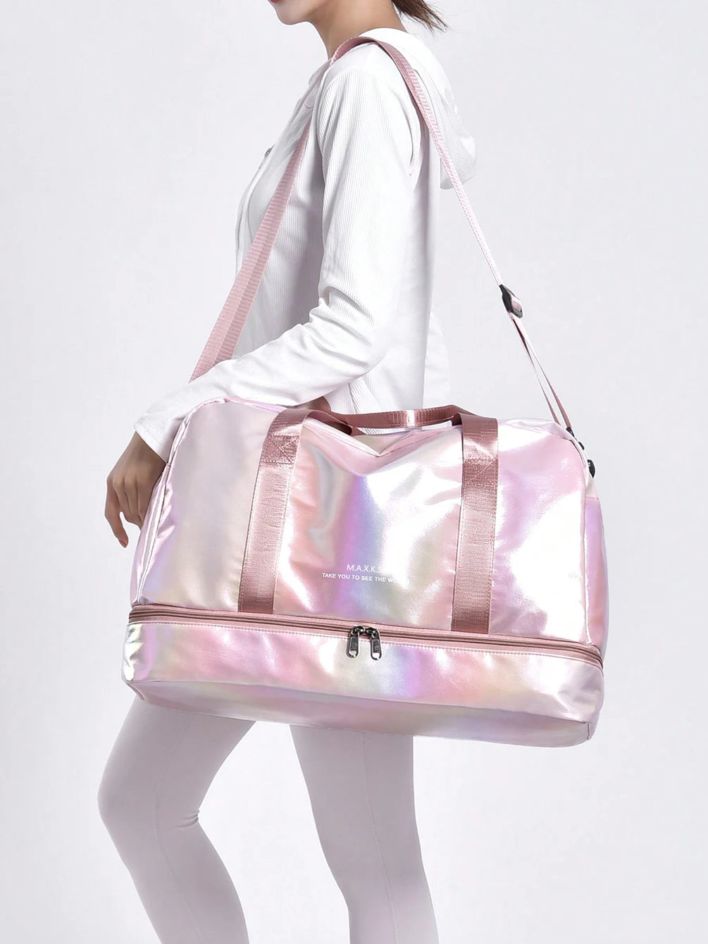 Gorgeous colorful holiday luggage travel duffel bag, large capacity fitness sports yoga bag, hospital weekend carry-on handbag