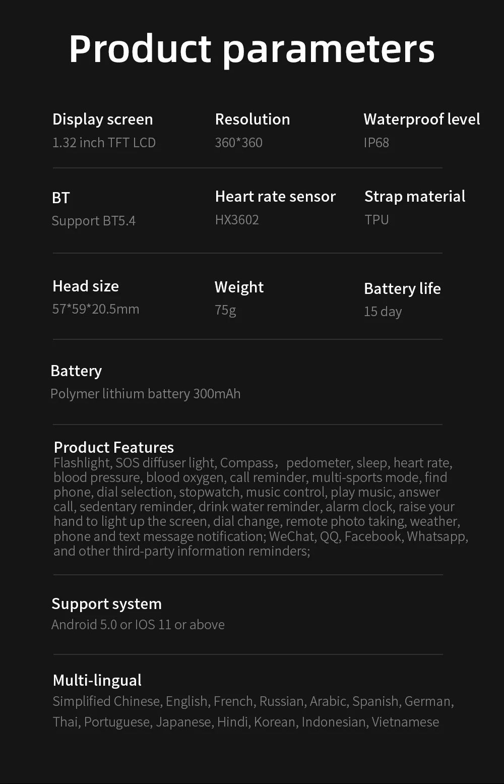 Fitness Smart Watch for Men with Heart Rate