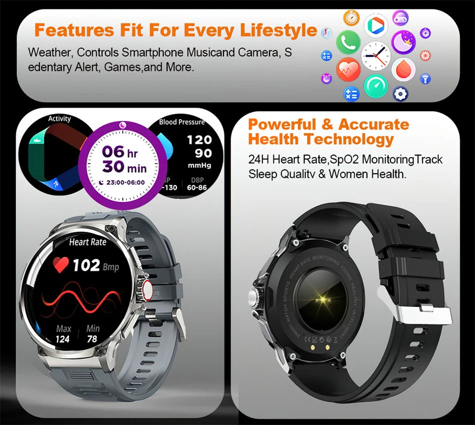 GPS AMOLED Smart Watch with Bluetooth Call