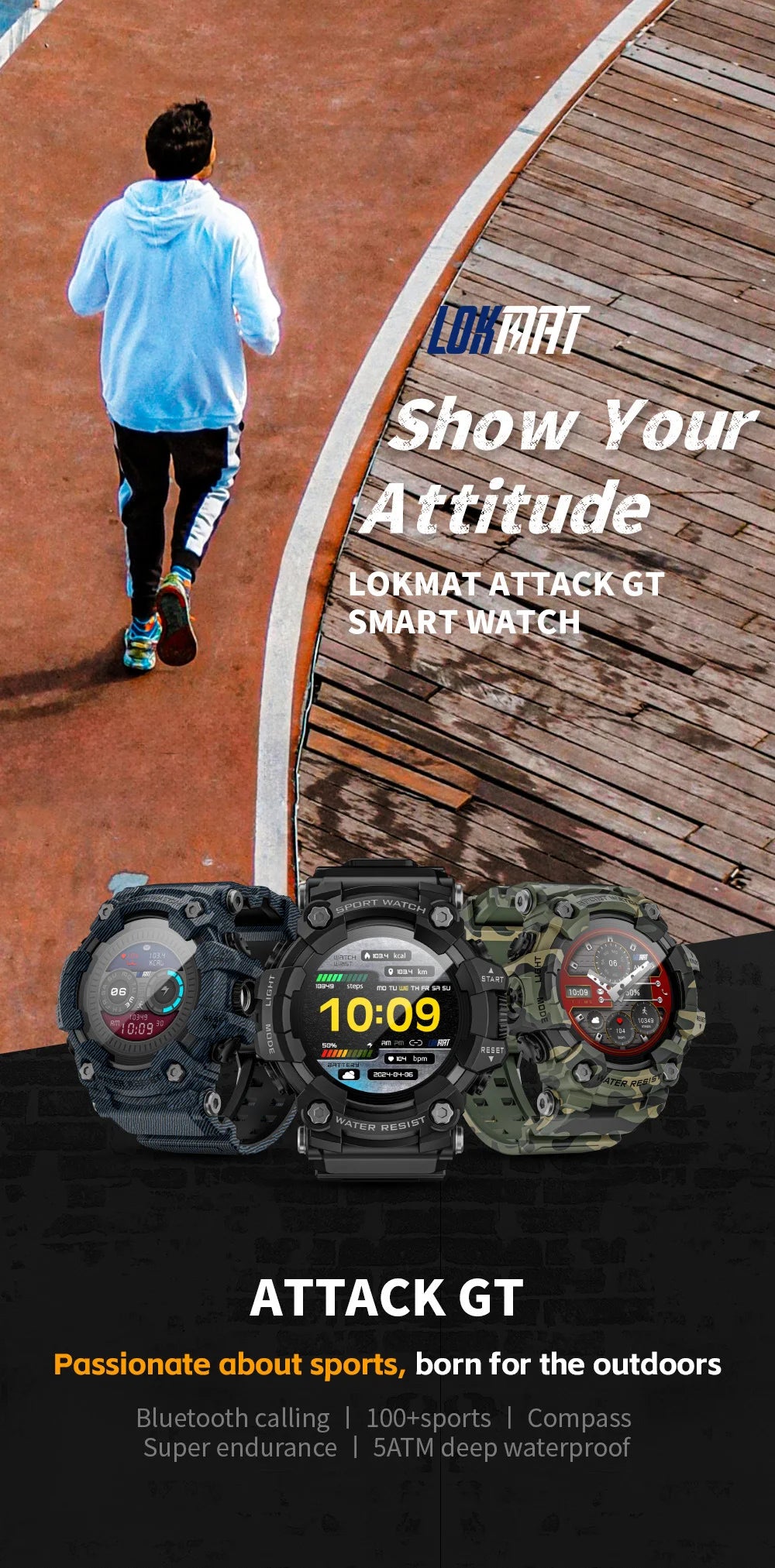 Fitness Smart Watch for Men with Heart Rate