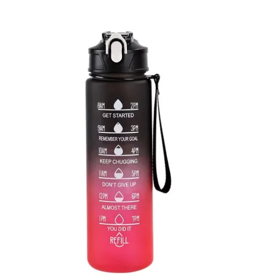 750ML Sports Water Bottle with Time-Tracking Straw Leak Proof Locking Flip Cover for Easy Carry Ideal for Outdoor Adventures