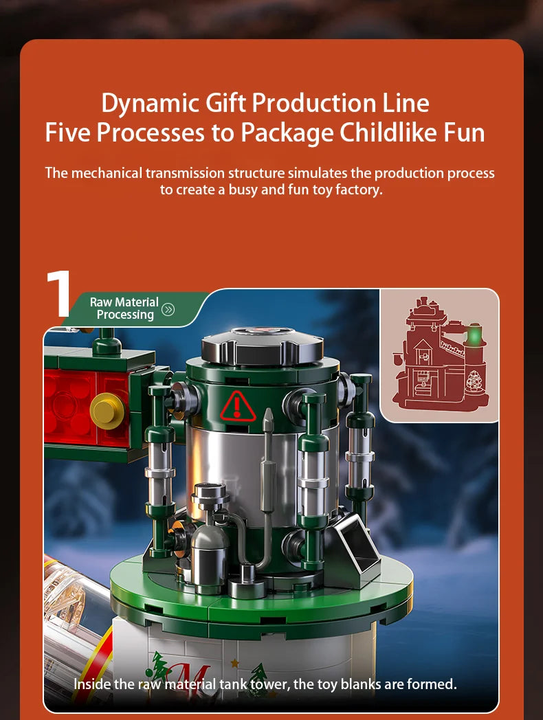 2782 PCS Christmas DIY Building Blocks Sets Ornaments Construction Blocking Factory Model Toys For Children Gifts with Led Light