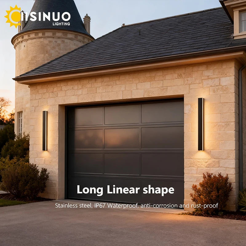 Waterproof outdoor wall lamp LED Long Linear lighting IP65 Aluminum for Garden Garage porch Sconces Fixtures 110V 220V Luminaire