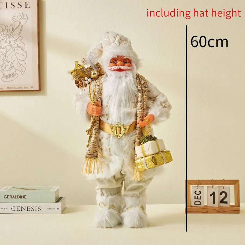 60cm Christmas Large Santa Claus Dolls Ornaments Standing Santa Figurine Doll Christmas Home Decoration Kids Gift navidad