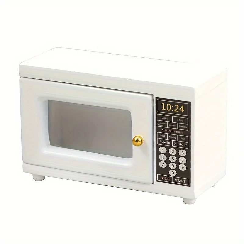 Miniature Dollhouse Kitchen Supplies, Microwave Oven, Furniture, Accessories