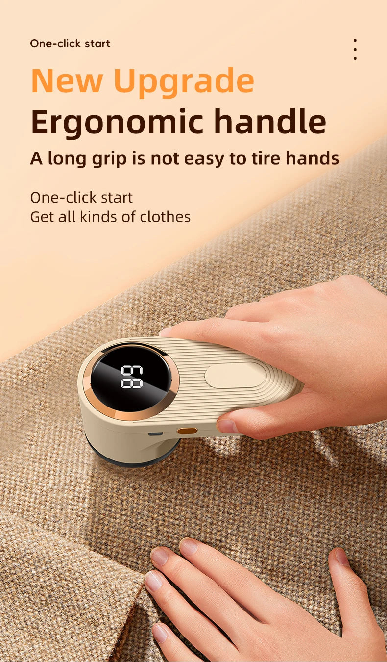 Portable Fabric Shaver LED Screen Electric Lint Remover for Clothes Sweater Fur Pill Shaver USB Rechargeable Handheld